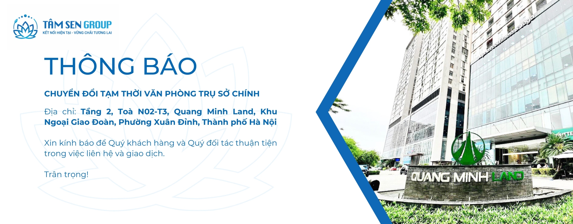 Thông báo chuyển địa chỉ trụ sở văn phòng